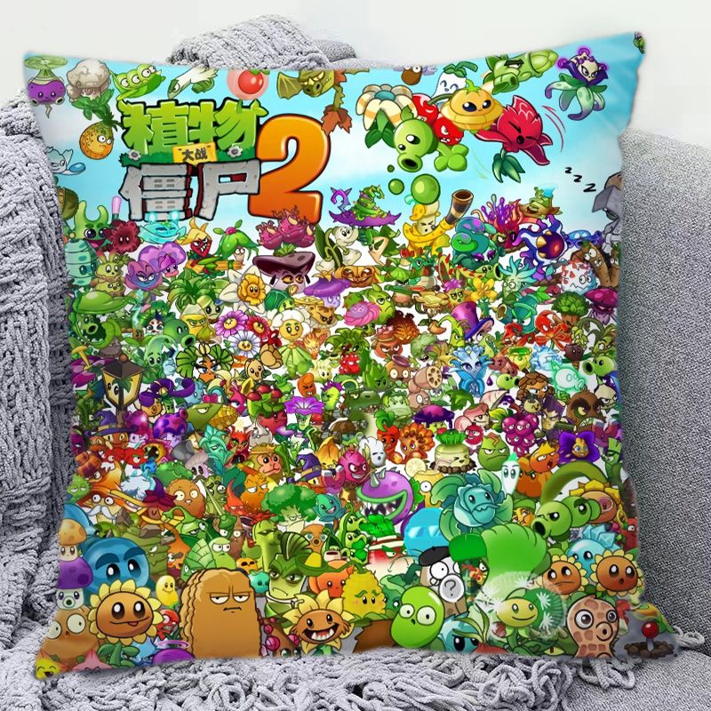 Home Decor Sofa - พืชปะทะซอมบี้ หมอนอิงลายการ์ตูนน่ารักสองด้าน สำหรับตกแต่งโซฟาและเตียงหอพัก หมอนอิงนุ่มสำหรับตกแต่งบ้าน