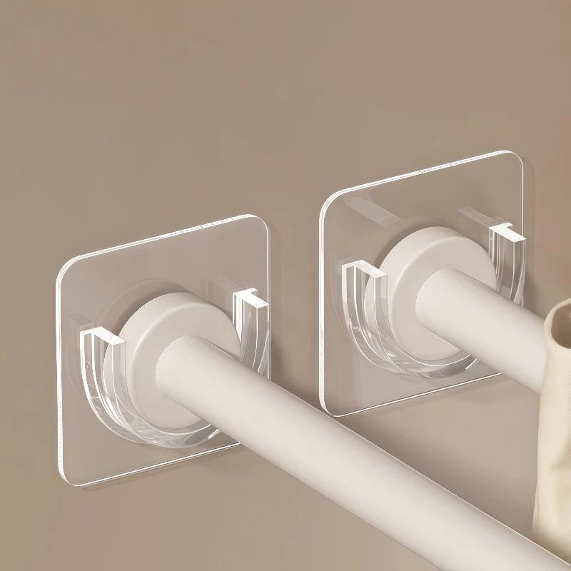 Home Decor Curtain - ขายึดราวม่านแบบใสติดผนังไม่ต้องเจาะ รับน้ำหนักได้มาก สำหรับห้องน้ำ ห้องนอน และตกแต่งหน้าต่างบ้าน