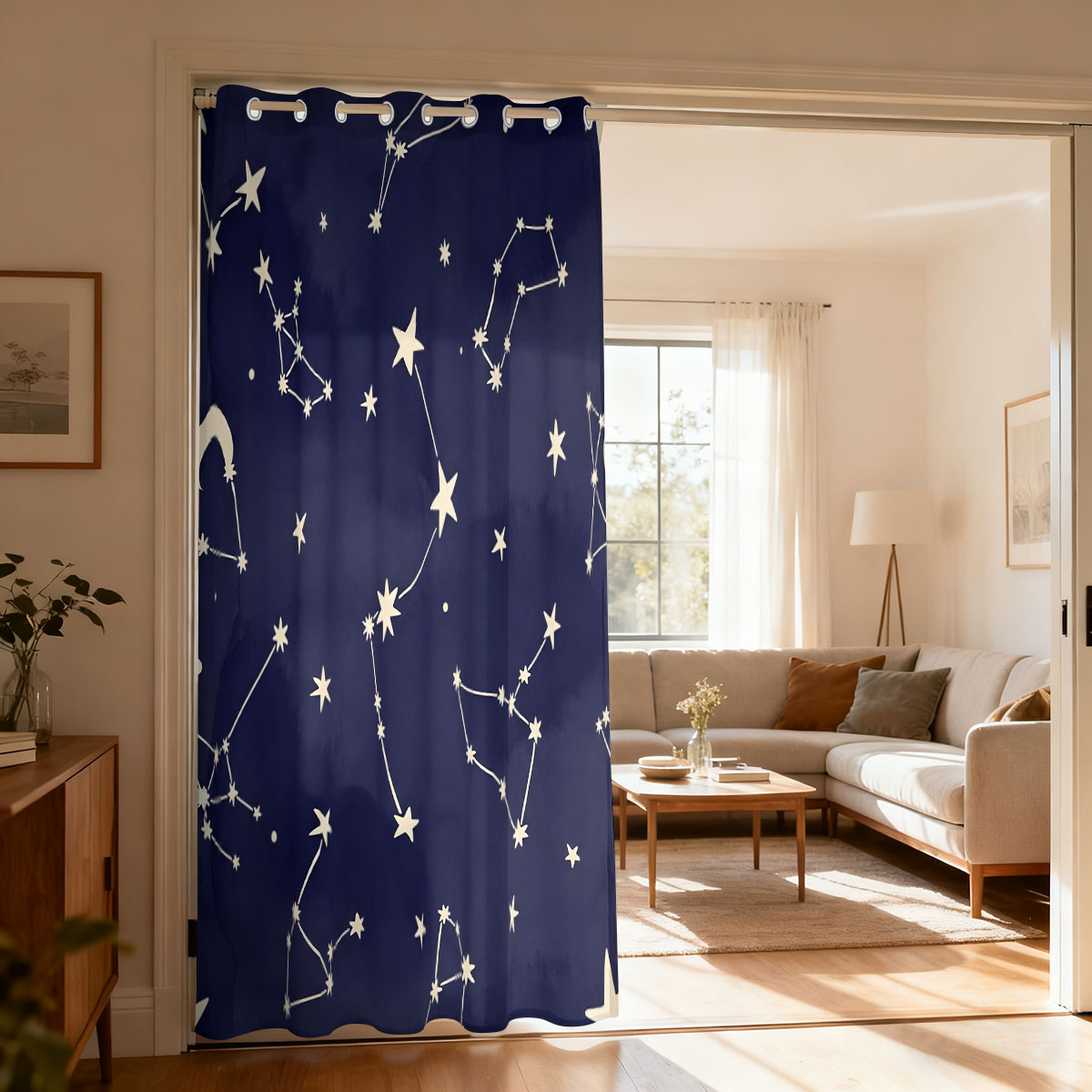 Home Decor Curtain - ผ้าม่านลายดอกกุหลาบสไตล์เรโทร 1 ชิ้น, ผ้าม่านประตูตกแต่งสำหรับห้องนั่งเล่นห้องนอน, ผ้าม่านแขวนตกแต่งบ้านทันสมัย