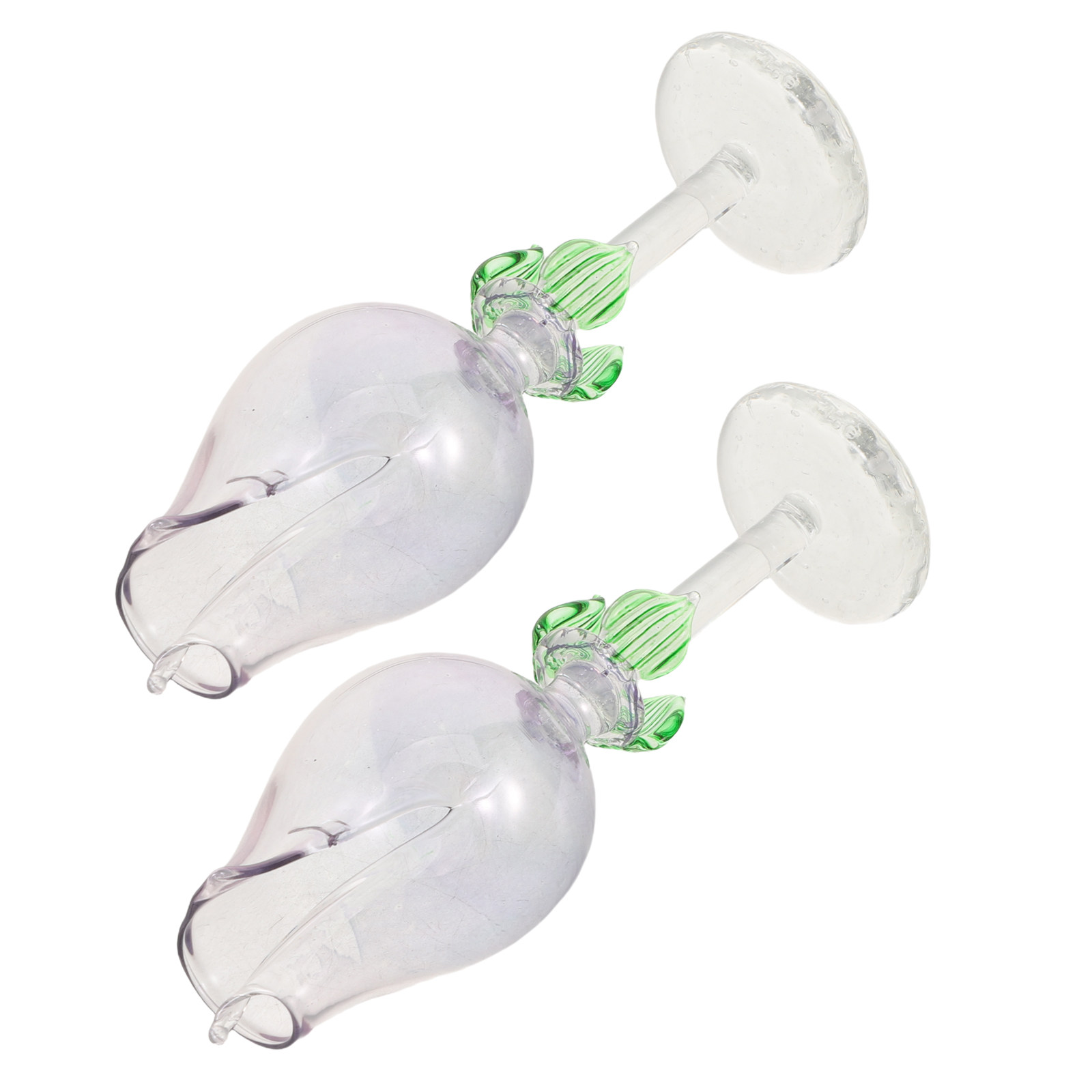 Home Decor Glass - เครื่องกระจายกลิ่นน้ำมันหอมระเหยแบบแก้ว 2 ชิ้น รูปทรงดอกไม้ สำหรับตกแต่งห้องนอน บ้าน
