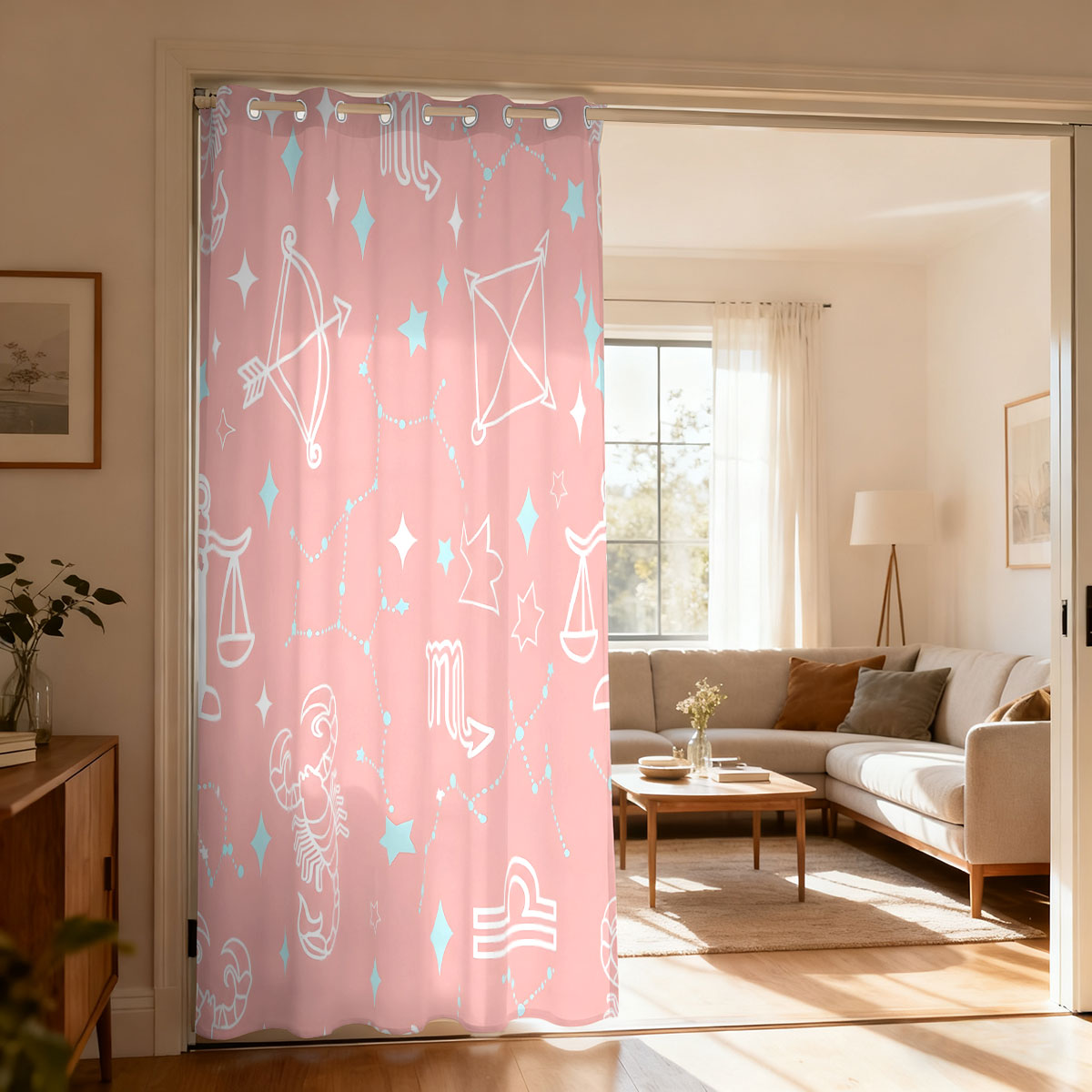 Home Decor Curtain - ผ้าม่านลายกลุ่มดาวบนท้องฟ้า 1 ชิ้น, ผ้าม่านประตูตกแต่งสำหรับห้องนั่งเล่นห้องนอน, ผ้าม่านแขวนตกแต่งบ้านทันสมัย