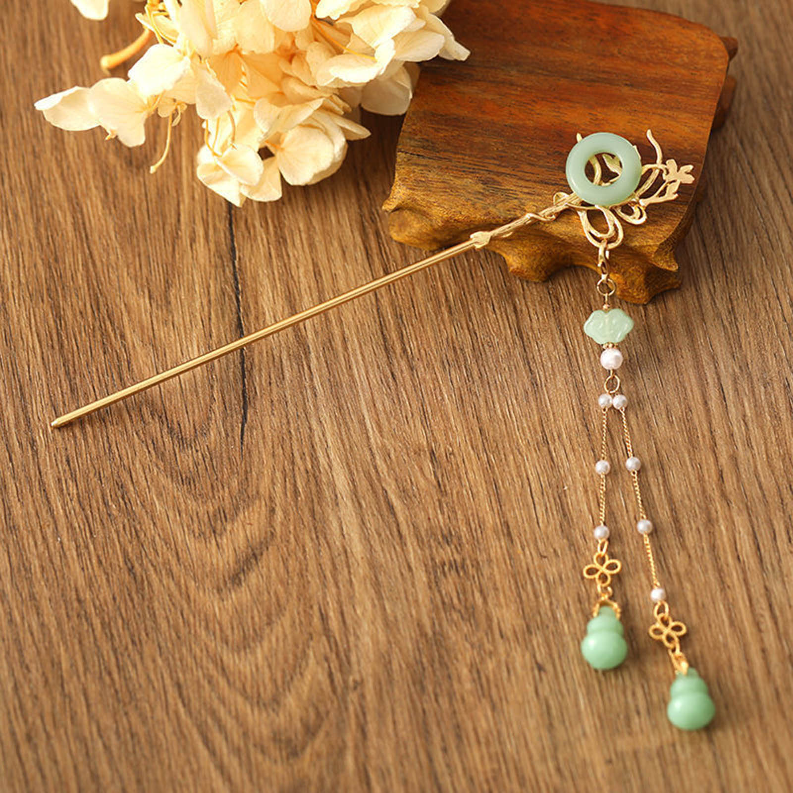 Home Decor Glass - สไตล์จีนแก้วสําหรับผู้หญิงElegant Concentric BUCKLEพู่ผมประณีตโลหะเครื่องประดับอุปกรณ์เสริมผม 18 ซม