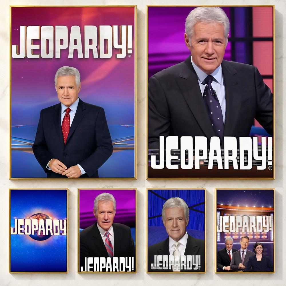 Home Decor Quiz Free - โปสเตอร์เกมควิซคลาสสิก Jeopardy โปสเตอร์ศิลปะแบบมีกาวในตัว ตกแต่งผนัง ภาพวาดศิลปะ กระดาษคราฟท์สีขาว