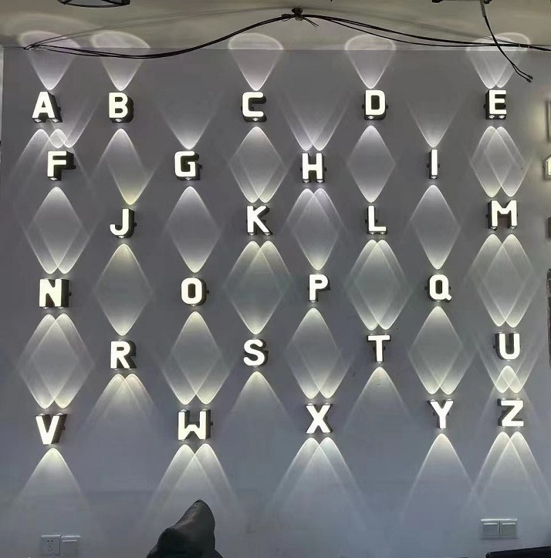 Home Decor Glass - ไฟติดผนังกันน้ำกลางแจ้ง IP65 ไฟตกแต่งภายในบ้าน ตกแต่งร้านค้า ร้านอาหาร ตัวอักษร