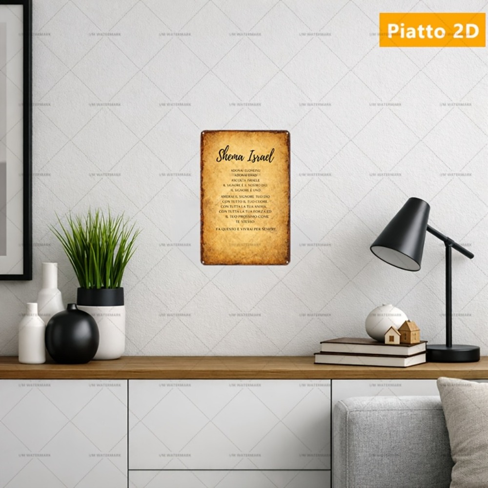 Home Decor Living - CIFBUY ป้ายโลหะอลูมิเนียมลายพระคัมภีร์ฮีบรู ขนาด 8x8 นิ้ว กันน้ำ