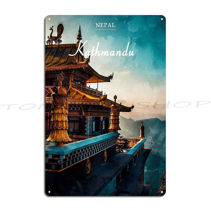 Home Decor Kathmandu - ป้ายโลหะตกแต่งผนังลายภาพยนตร์ แคทมันดู เนปาล สำหรับตกแต่งบ้าน ป้ายเหล็ก ป้ายดีบุก