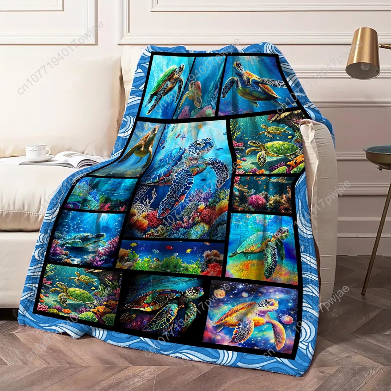 ผ้าห่มลายเต่าทะเล ผ้าฟลานเนล น - Home Decor Sofa บทวิจารณ์และราคา