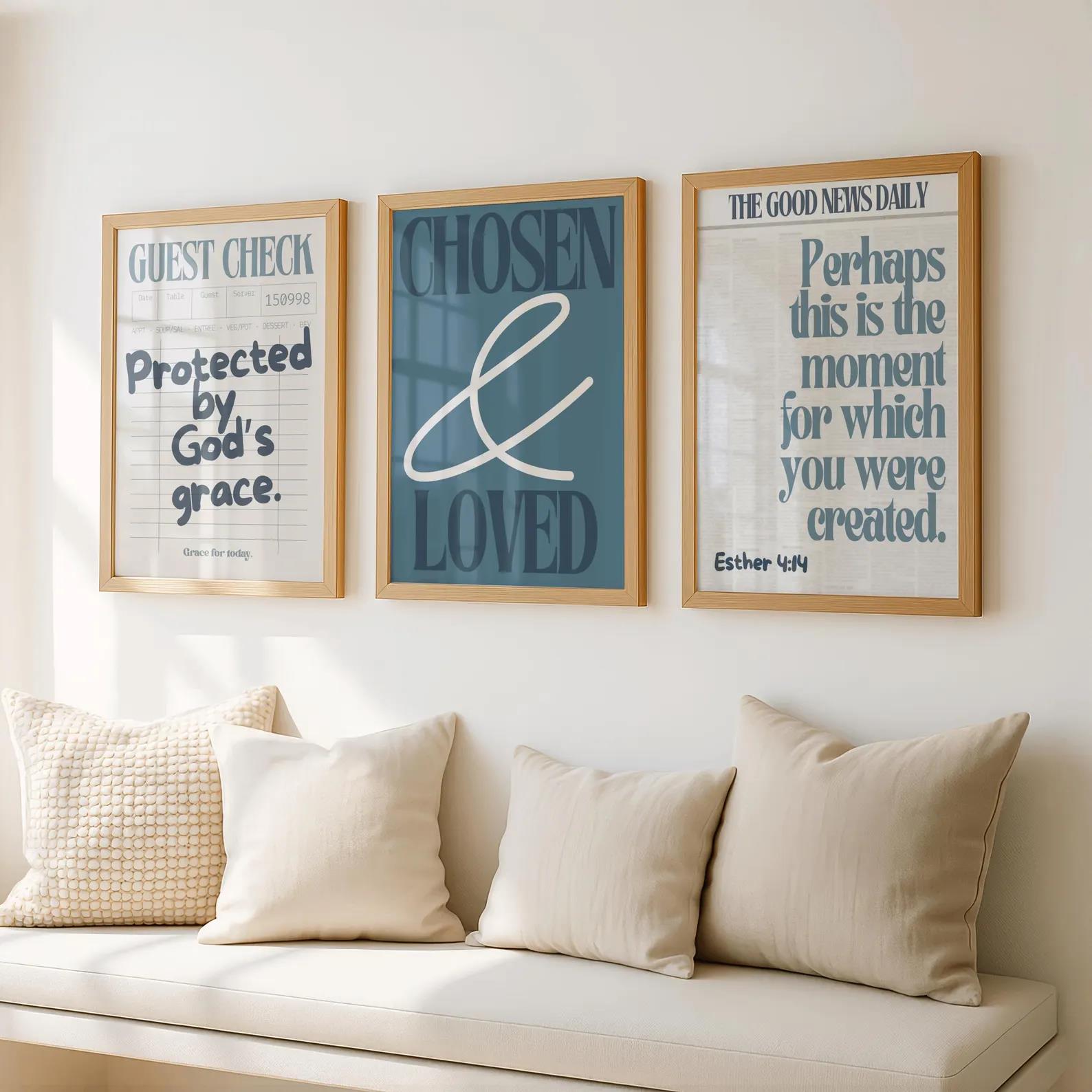 ภาพพิมพ์บนผ้าใบ คำขวัญจากพระคั - Home Decor Lovely Home บทวิจารณ์และราคา