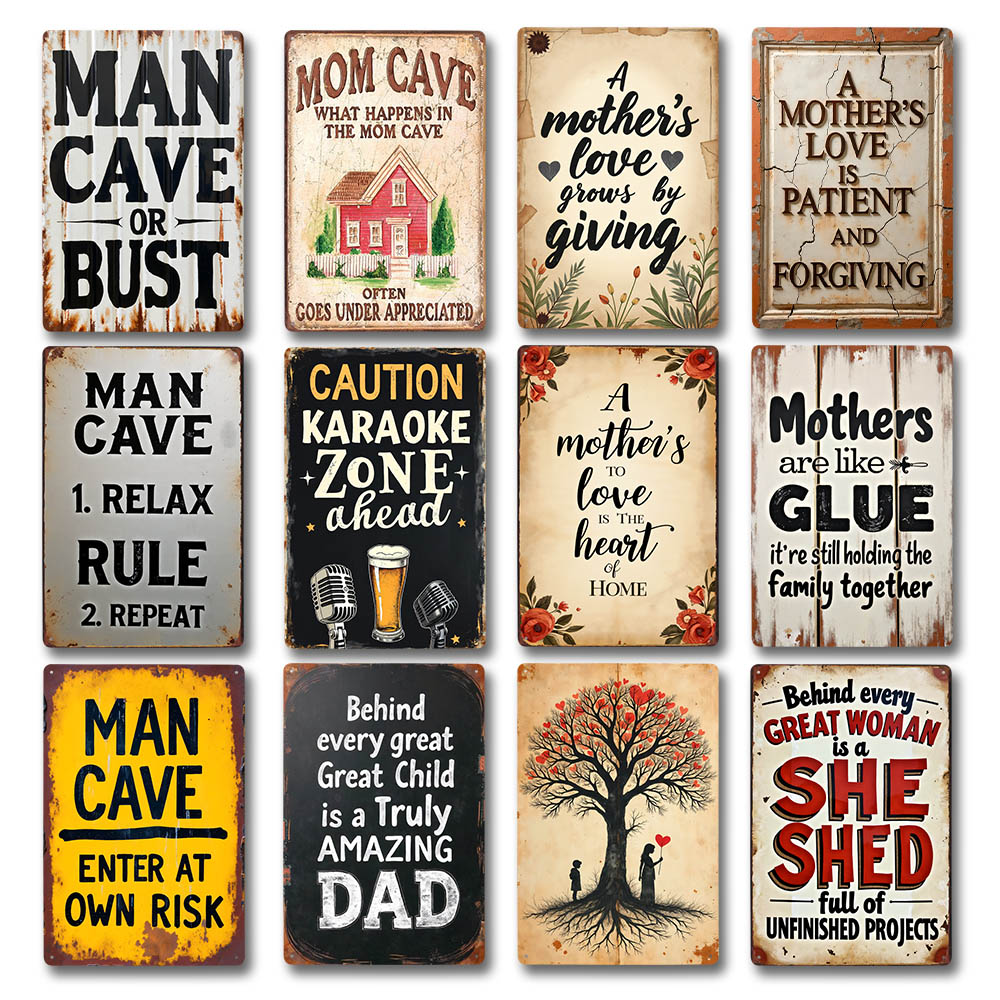 Retro ป้ายโลหะดีบุก Man Cave M - Home Decor Lovely Home บทวิจารณ์และราคา