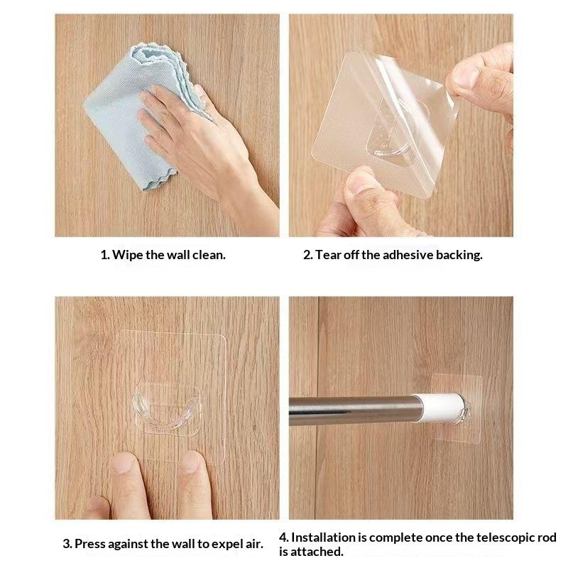 ขายึดราวม่านแบบใสติดผนังไม่ต้อ - Home Decor Curtain บทวิจารณ์และราคา
