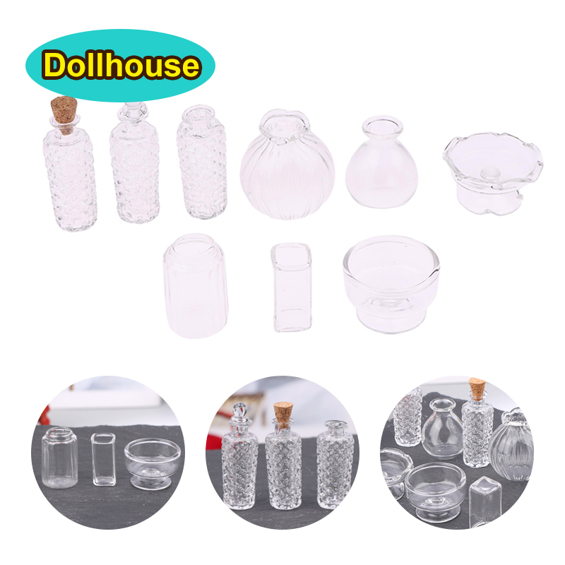 แจกันแก้วจิ๋วสำหรับบ้านตุ๊กตา  - Home Decor Glass บทวิจารณ์และราคา