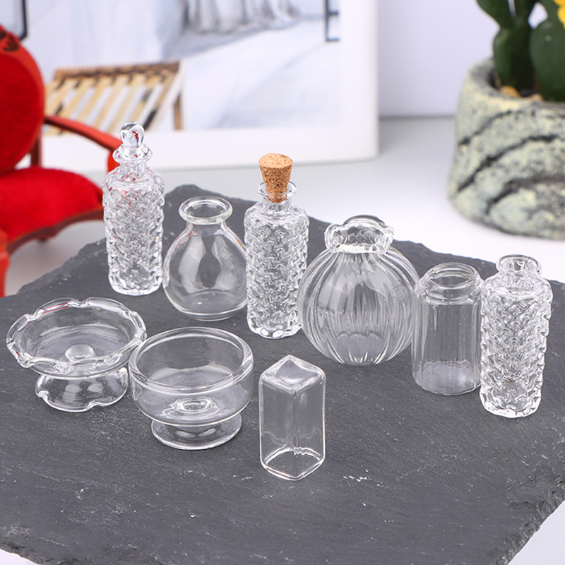 แจกันแก้วจิ๋วสำหรับบ้านตุ๊กตา  - Home Decor Glass บทวิจารณ์และราคา