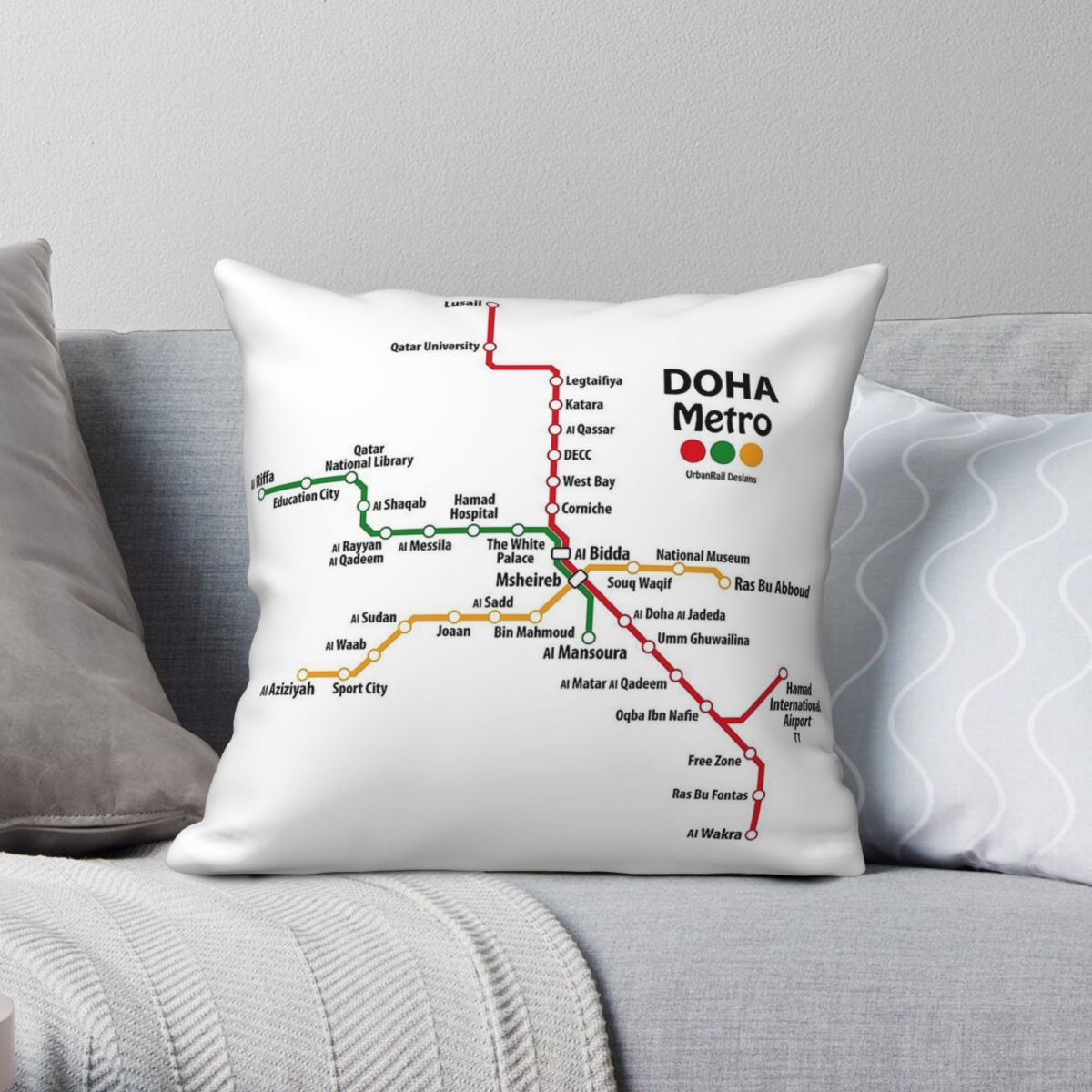 กาตาร์ Doha Metro แผนที่ปลอกหม - Home Decor Qatar บทวิจารณ์และราคา