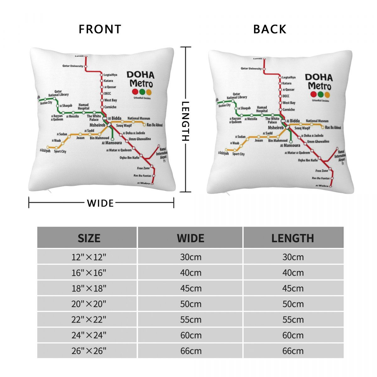 กาตาร์ Doha Metro แผนที่ปลอกหม - Home Decor Qatar บทวิจารณ์และราคา