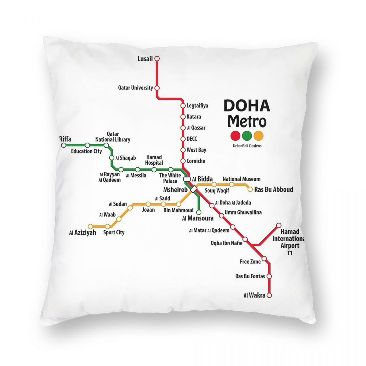 กาตาร์ Doha Metro แผนที่ปลอกหม - Home Decor Qatar บทวิจารณ์และราคา