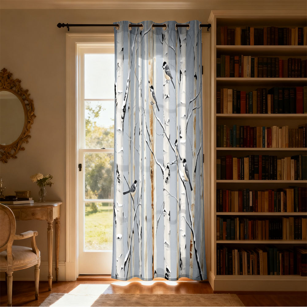 ผ้าม่านลายพิมพ์นกติตมัสในป่าเบ - Home Decor Curtain บทวิจารณ์และราคา
