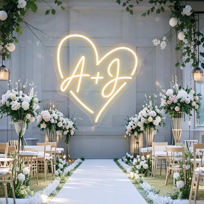 CUSTOM Initials หัวใจ LED Neon - Home Decor Inspo บทวิจารณ์และราคา