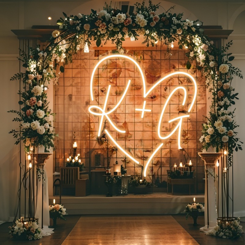 CUSTOM Initials หัวใจ LED Neon - Home Decor Inspo บทวิจารณ์และราคา