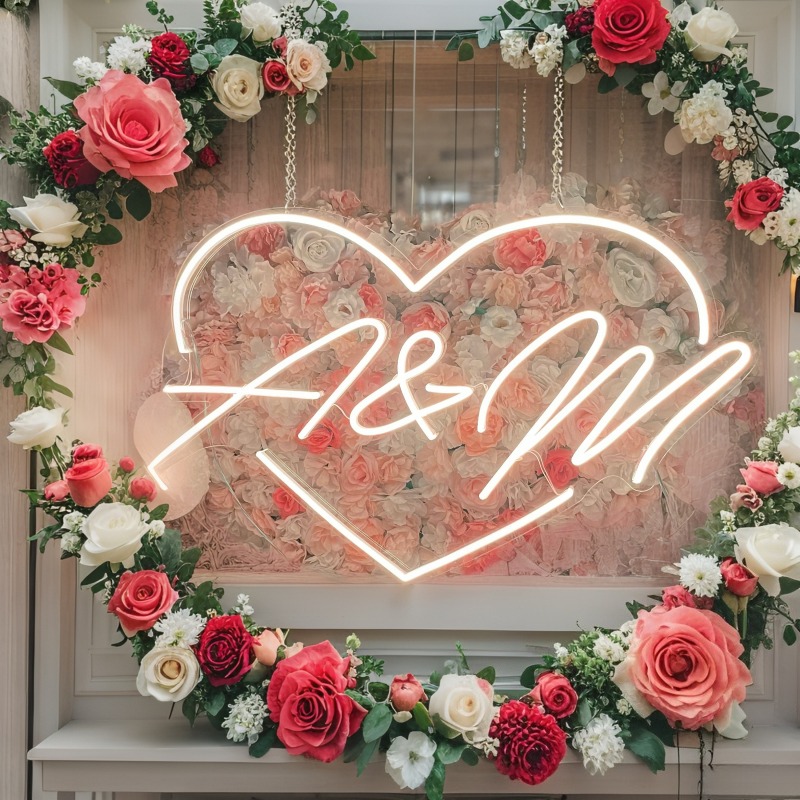 CUSTOM Initials หัวใจ LED Neon - Home Decor Inspo บทวิจารณ์และราคา