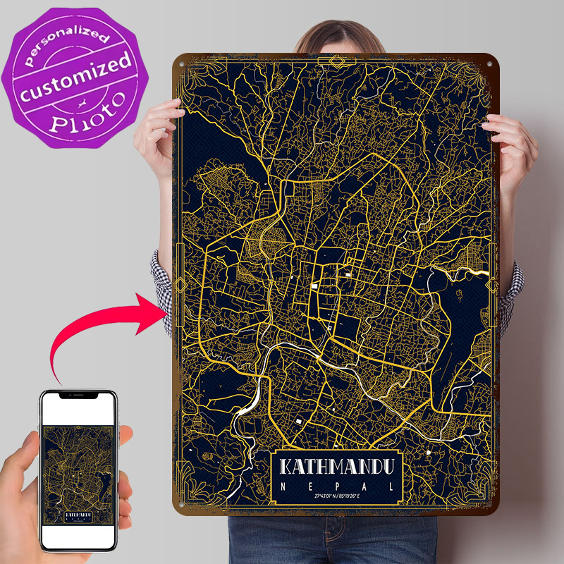 แผนที่เมืองกาฐมันตุ แบบพิมพ์ลา - Home Decor Kathmandu บทวิจารณ์และราคา