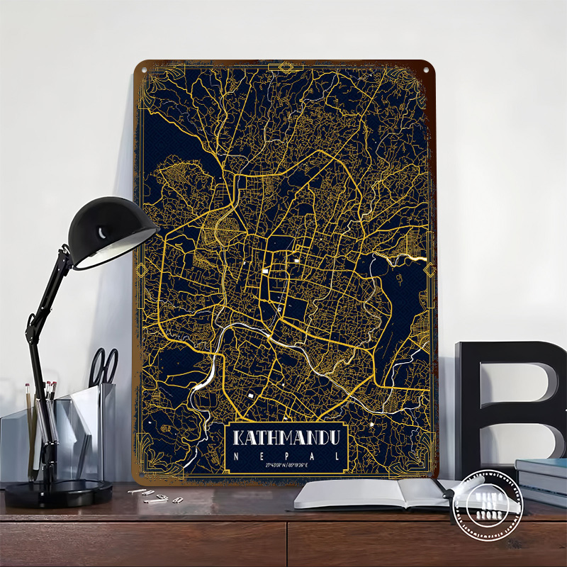 แผนที่เมืองกาฐมันตุ แบบพิมพ์ลา - Home Decor Kathmandu บทวิจารณ์และราคา