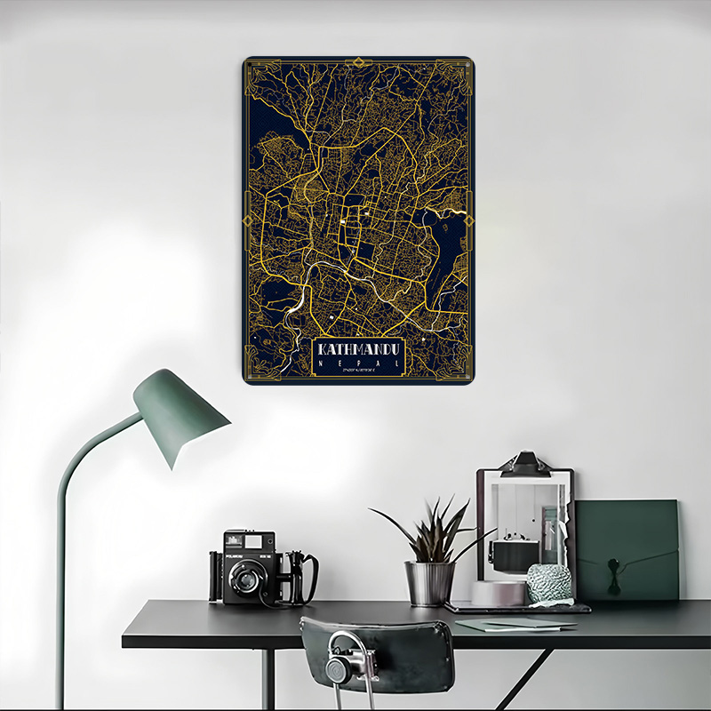 แผนที่เมืองกาฐมันตุ แบบพิมพ์ลา - Home Decor Kathmandu บทวิจารณ์และราคา