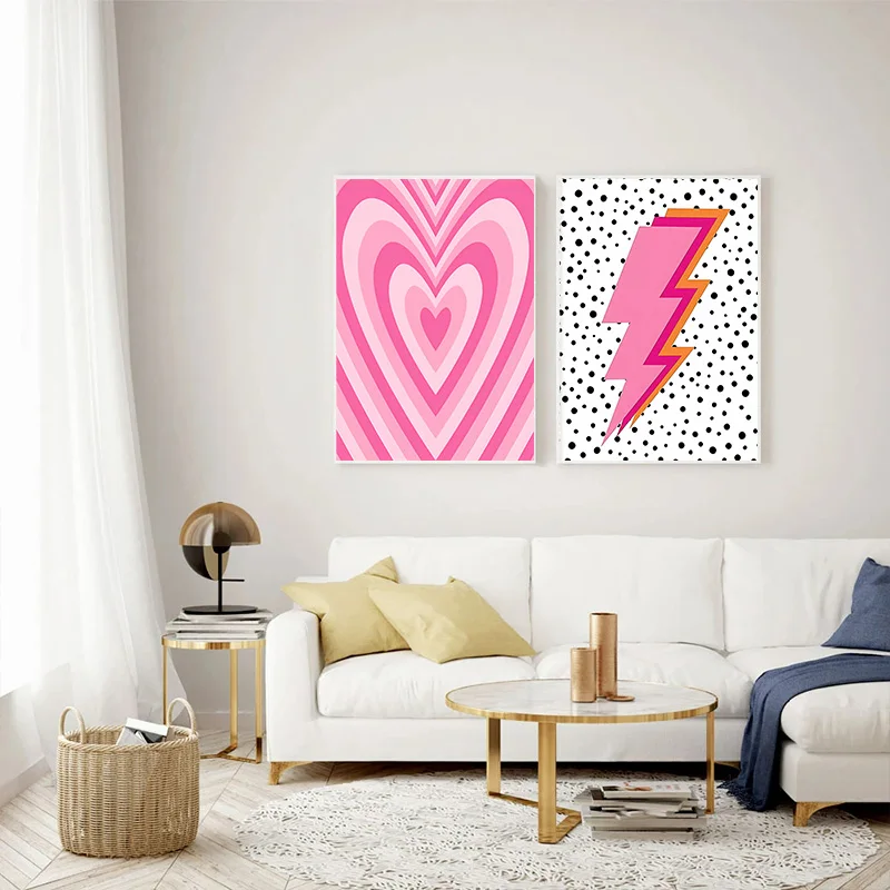 นามธรรมสีชมพูไลท์นิ่งไล่ระดับส - Home Decor Lovely Home บทวิจารณ์และราคา
