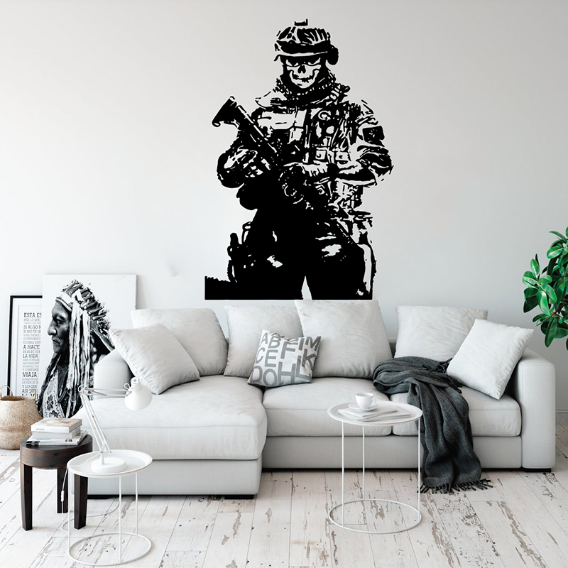 ทหาร Sniper Skull สงครามสติ๊กเ - Home Decor Vinyl Flooring บทวิจารณ์และราคา
