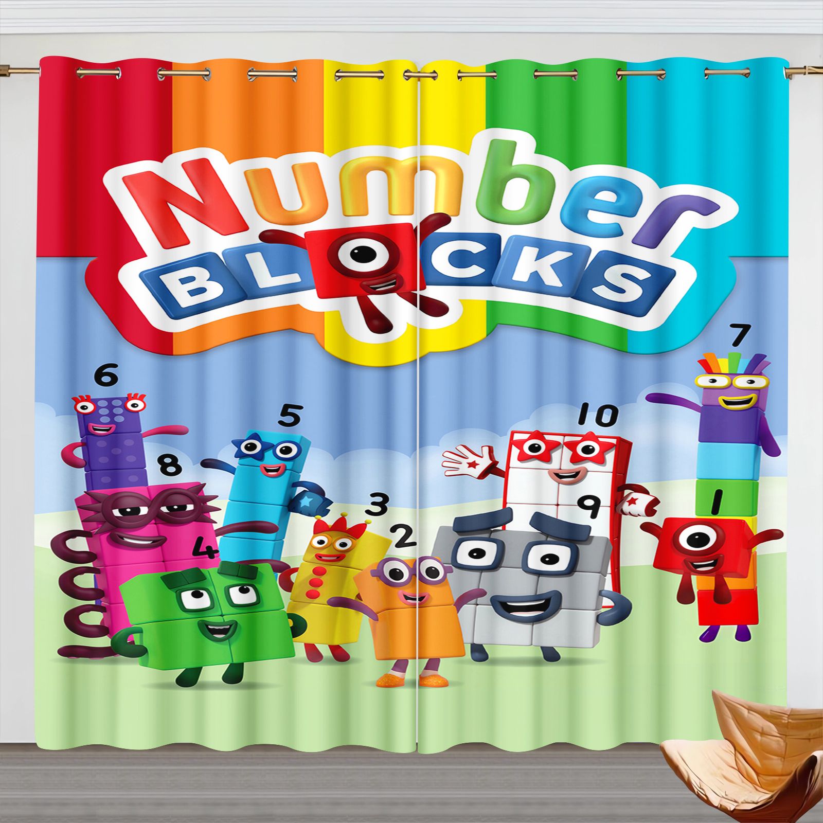 ผ้าม่านการ์ตูน Numberblocks, ผ - Home Decor Curtain บทวิจารณ์และราคา