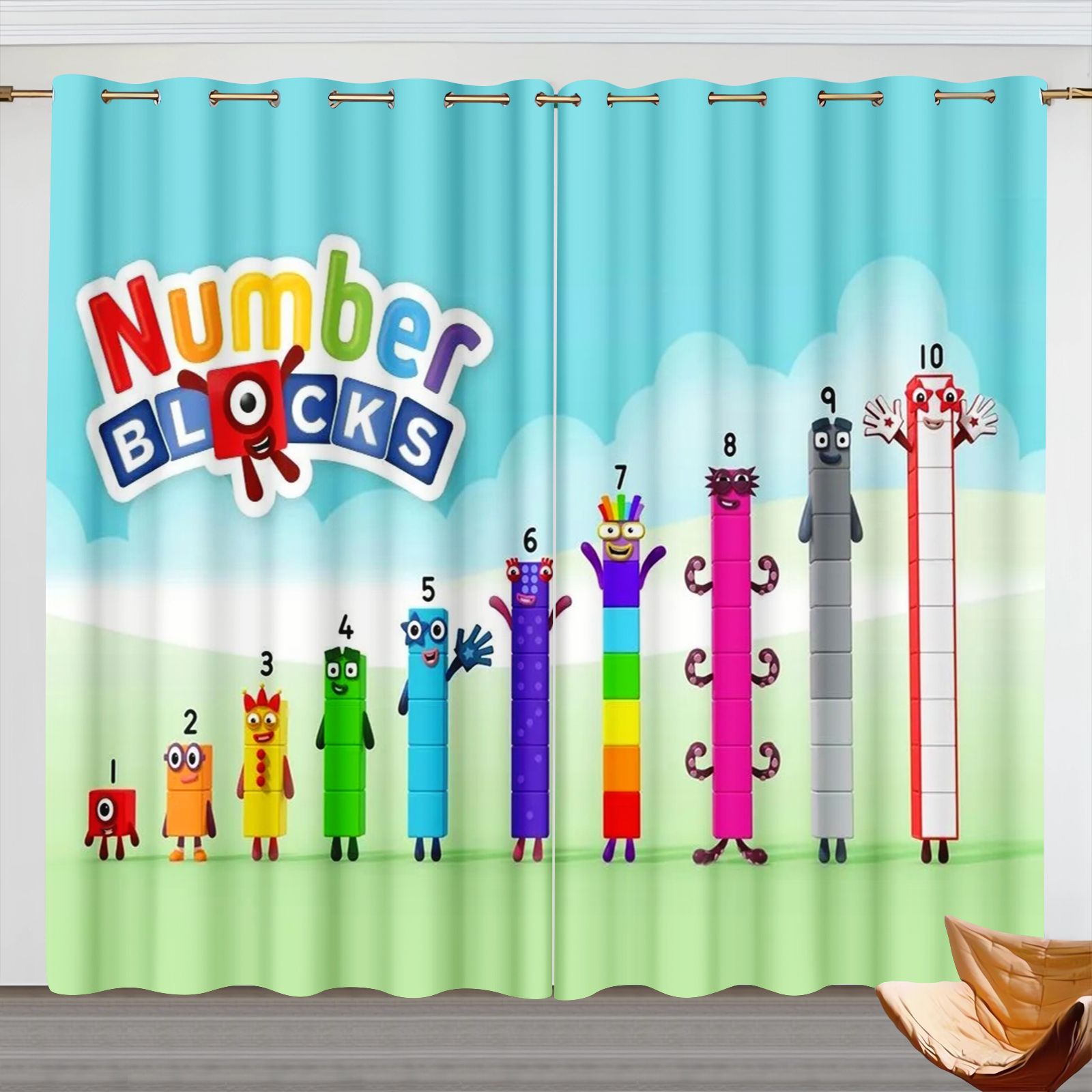 ผ้าม่านการ์ตูน Numberblocks, ผ - Home Decor Curtain บทวิจารณ์และราคา