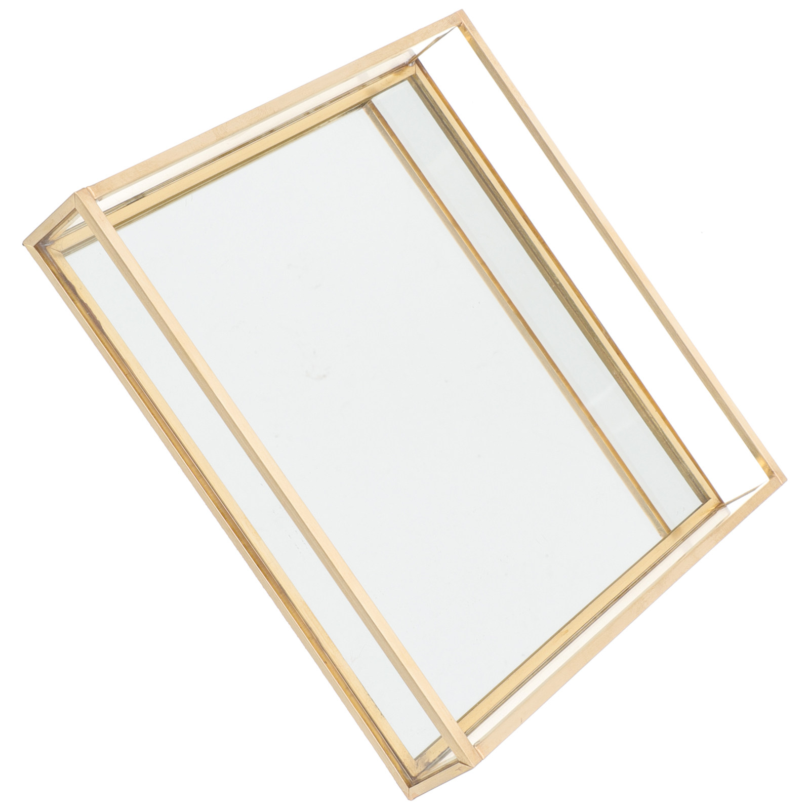 ถาดกระจกตกแต่งกรอบทองเหลืองสีเ - Home Decor Glass บทวิจารณ์และราคา