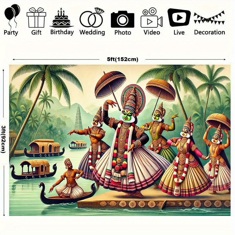พรมแขวนผนังลายเทพนิยายอินเดียบ - Home Decor Kerala บทวิจารณ์และราคา