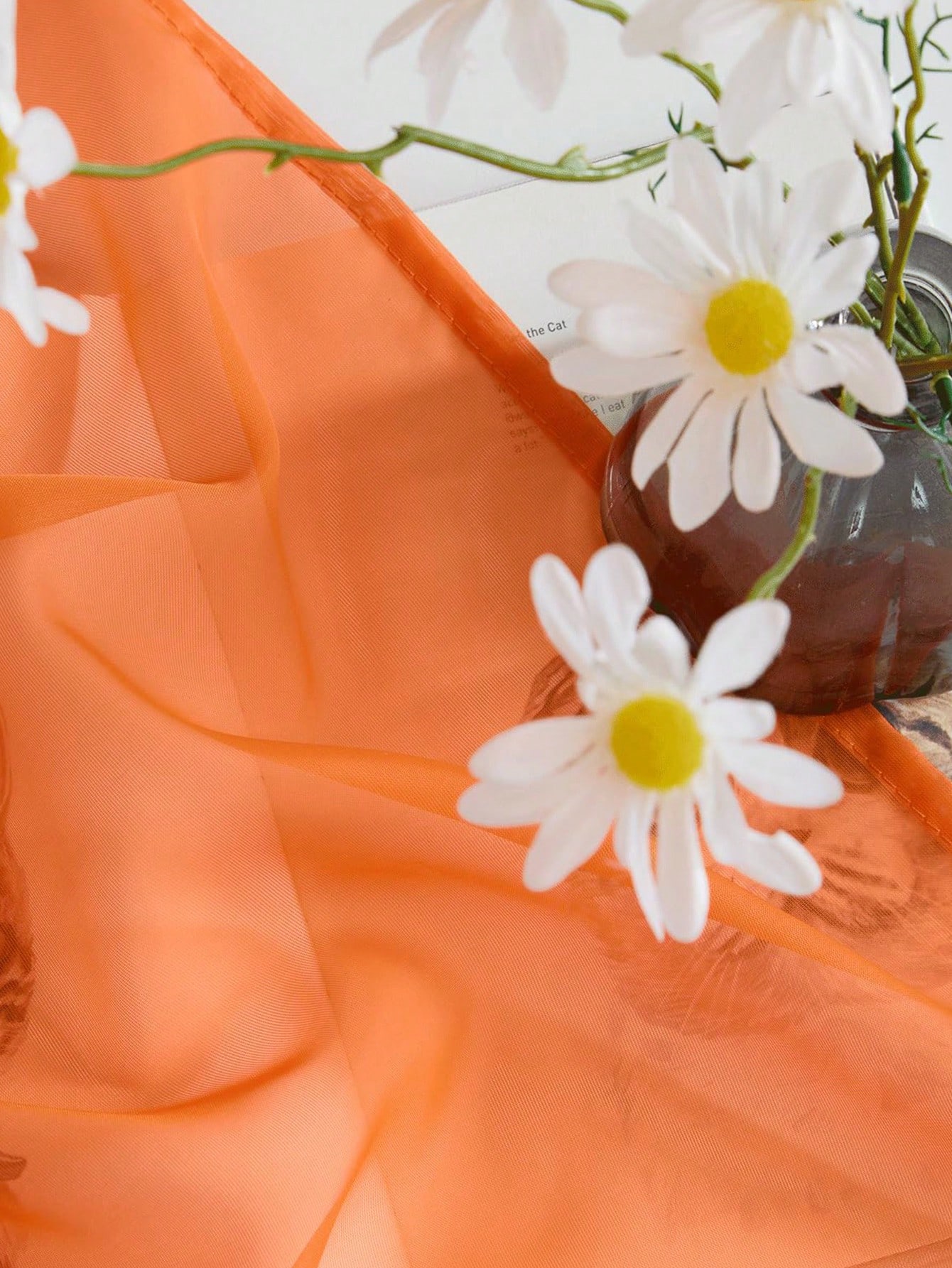 ม่านโปร่งแสงสีส้มแบบออร์แกนซ่า - Home Decor Curtain บทวิจารณ์และราคา