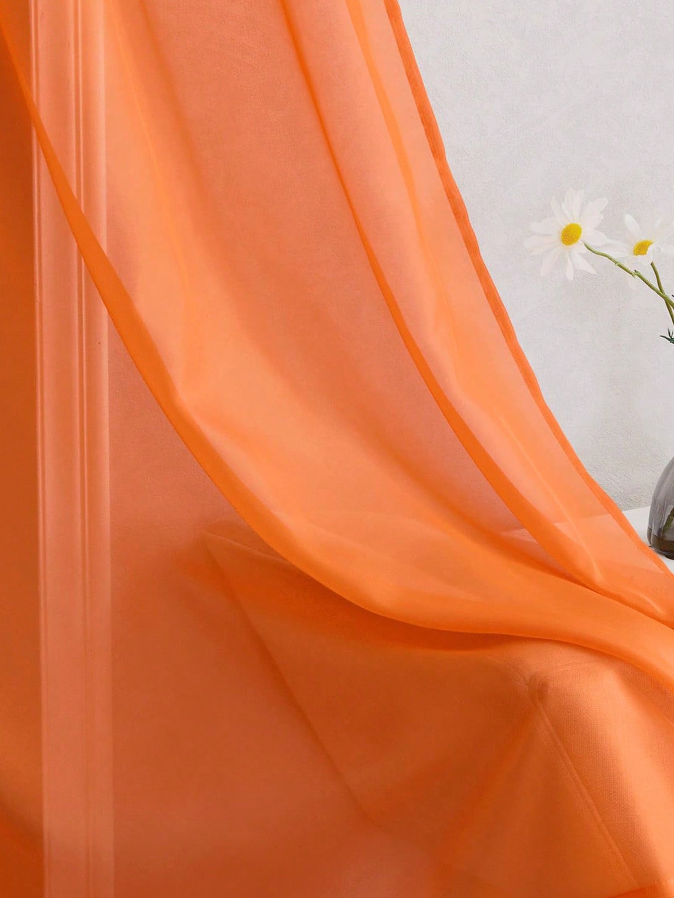 ม่านโปร่งแสงสีส้มแบบออร์แกนซ่า - Home Decor Curtain บทวิจารณ์และราคา