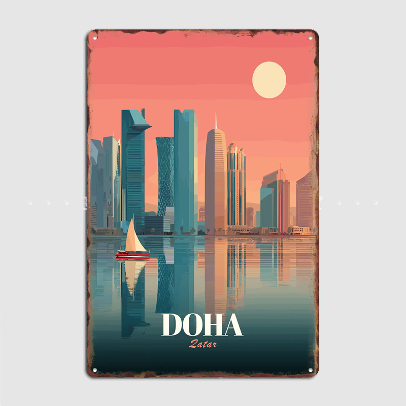 โปสเตอร์ทิวทัศน์เมืองโดฮา กาตา - Home Decor Qatar บทวิจารณ์และราคา