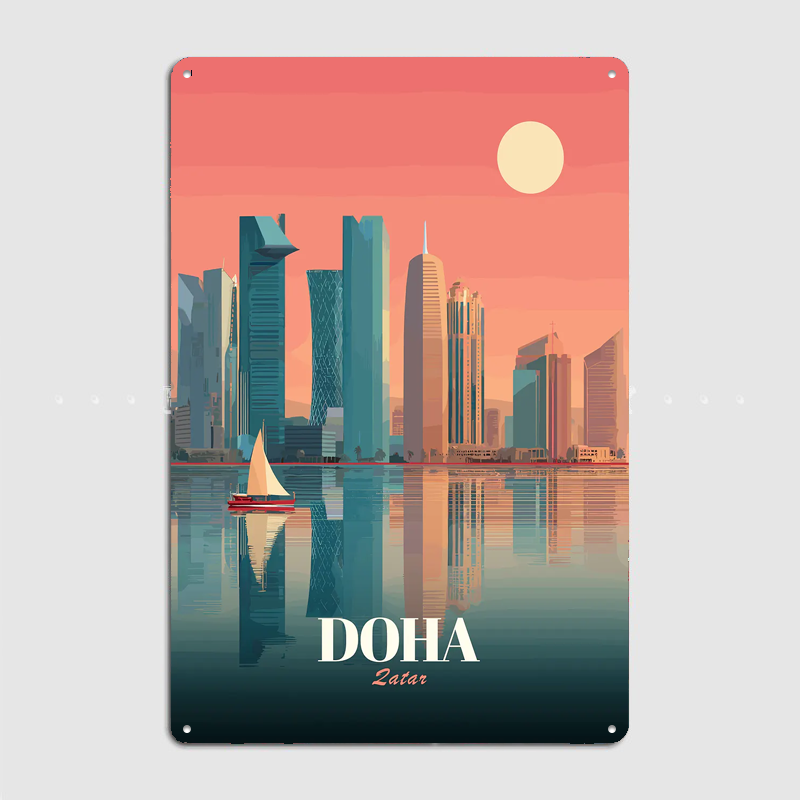 โปสเตอร์ทิวทัศน์เมืองโดฮา กาตา - Home Decor Qatar บทวิจารณ์และราคา