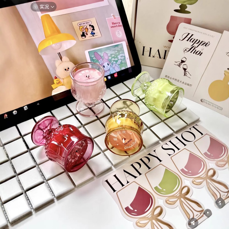 ชุดของขวัญเทียนหอมรูปทรงแก้วไว - Home Decor Glass บทวิจารณ์และราคา