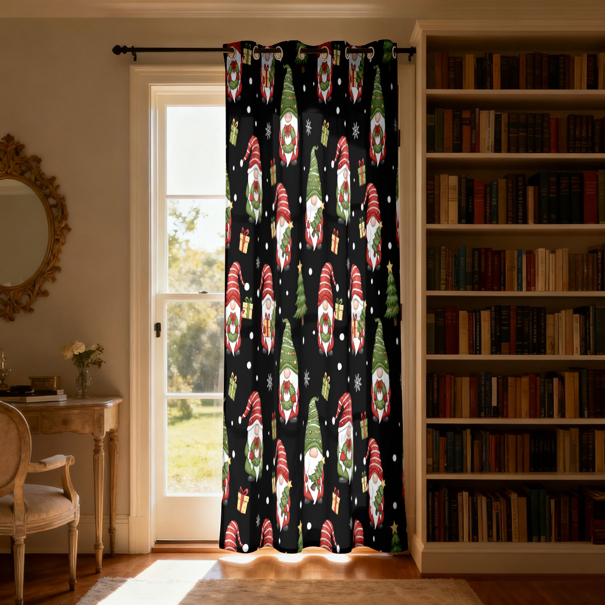 ผ้าม่านลายคริสต์มาสคนแคระต้นคร - Home Decor Curtain บทวิจารณ์และราคา